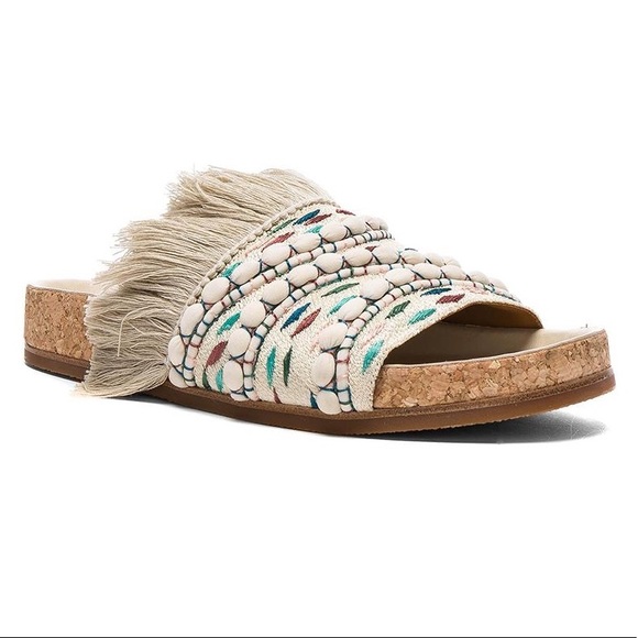 Chloe Shoes - ✨ RARE Chloe Nolan Tapestry Fringe Cork Slides!